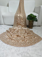 Peach Designer Shimmer Crepe Silk Saree