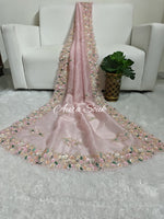 Pink Designer Shimmer Organza Saree
