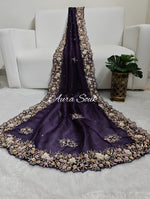 Purple Designer Pure Organza Saree