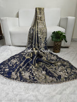 Blue Dual Toned Banarasi Tissue Designer Saree