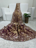 Bronze Dual Toned Tissue Silk Designer Saree