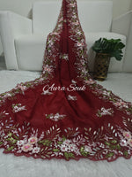 Red Organza Designer Saree